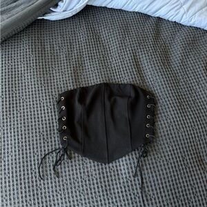 Princess Polly Black Lace-Up Corset Top